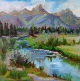 Teton River Path, plein air