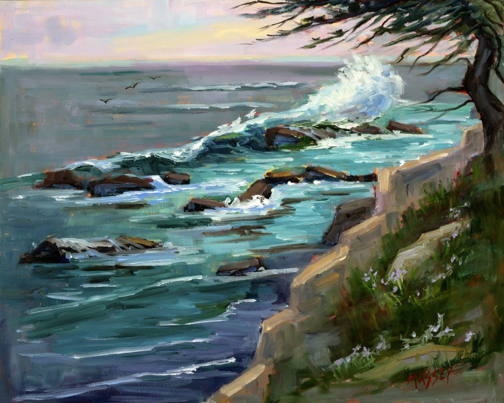 Waves at Pescadero Point, Plein Air, 16" x 20" , oil on canvas