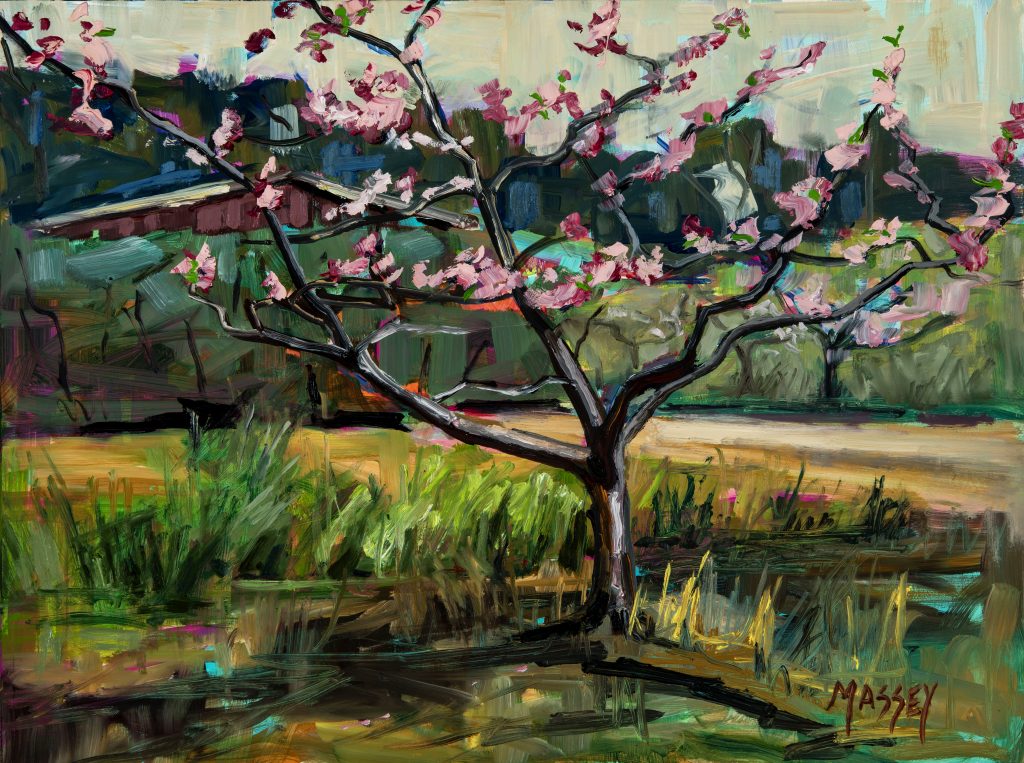 Springtime Orchard, Plein Air, 12" x 16"