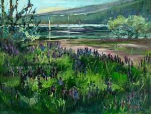 Bristlecone Bay, plein air, 18" x 24", oil on canvas. Created for the North Lake Tahoe Plein Air