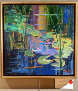 Lily Pondering, plein air, 12 by 12 inches, oil on canvas SOLD at the Steamboat Art Museum's 2020 Plein Air
