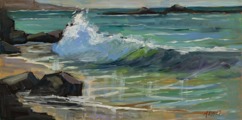 Summer Day at Spanish Bay, 12" x 24" Juried into the California Art Club's California Dreaming Show.