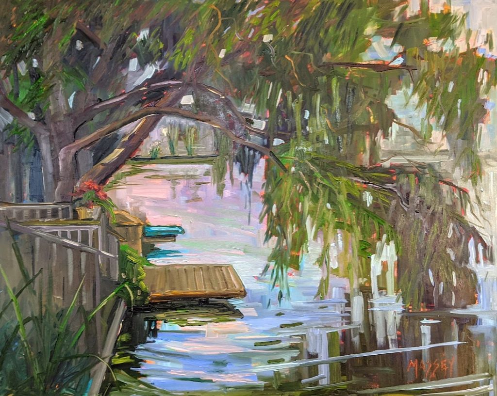 Beneath the Willow Tree, plein air, 16" x 20", oil on panel. Winner of the Frank Bette Award of Merit at the Frank Bette Plein Air, 2023